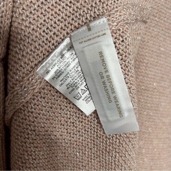 Ann Taylor Women’s Open Front Light Pink Sparkle Cardigan Sweater Small EUC - Picture 3 of 4